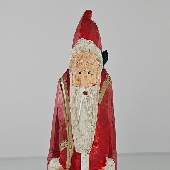 Vintage Midwest Of Cannon Falls Wooden Santa Claus Figurine Christmas 8" Tall - Picture 6 of 9